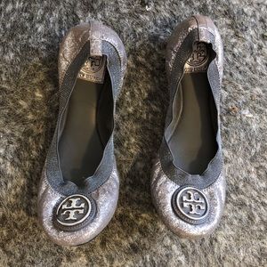 Tory Burch Silver/Grey Flats